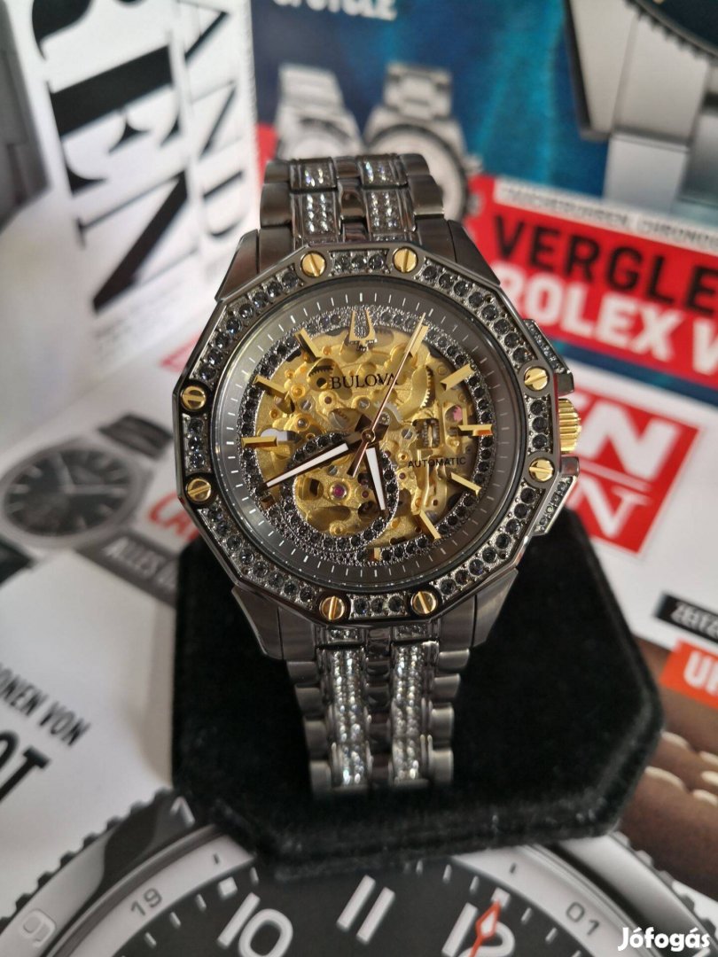 Bulova Octava Skeleton Automata 98A293 férfi karóra Új