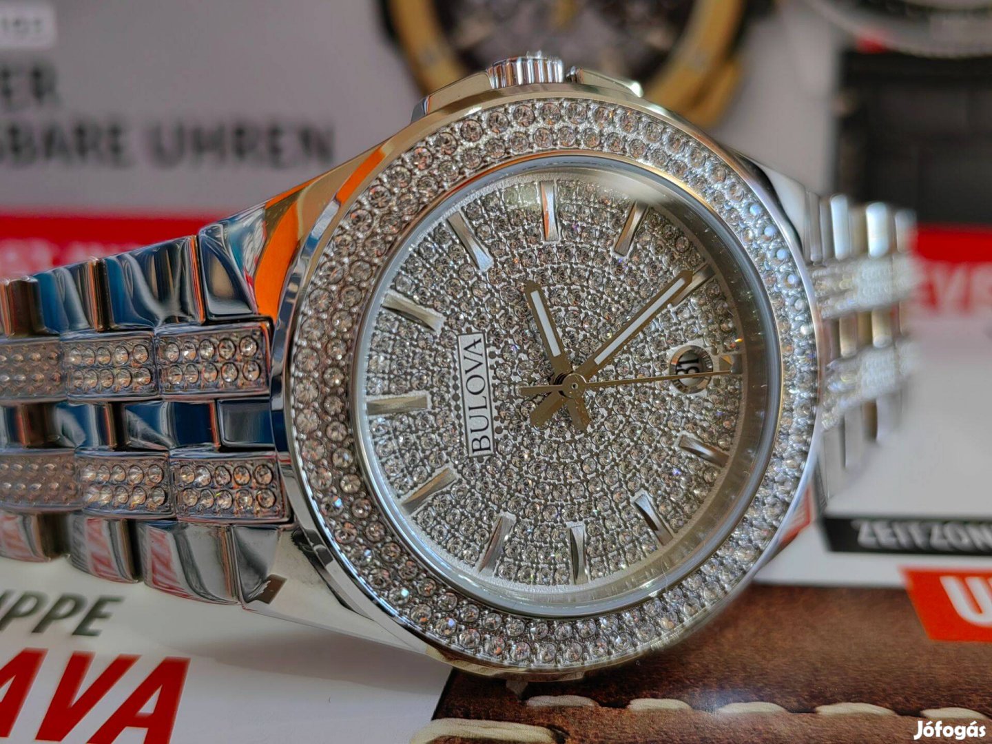 Bulova Swarovski Pave karóra Új Garanciával!