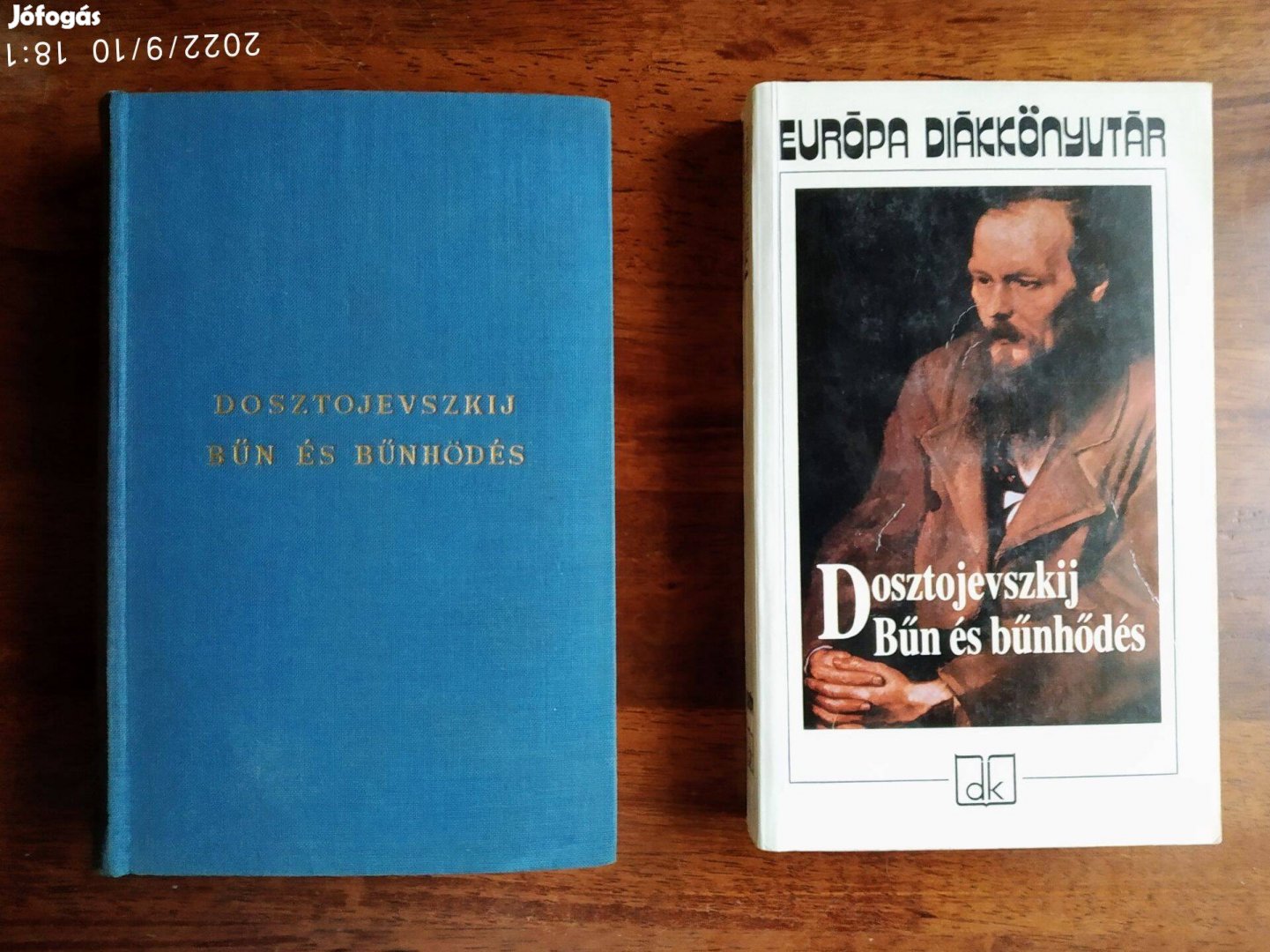 Bűn és bűnhődés Fjodor Mihajlovics Dosztojevszkij Európa Könyvkiadó,