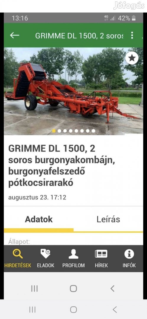 Burgonya ásó, kombájn
