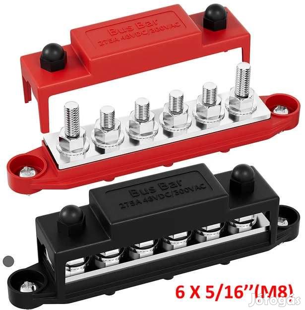 Busbar DC Közösítő 12-48V 300A M8-as csavarokkal (5711)