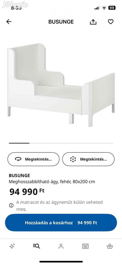Busunge IKEA Meghosszabbítható Gyerekágy