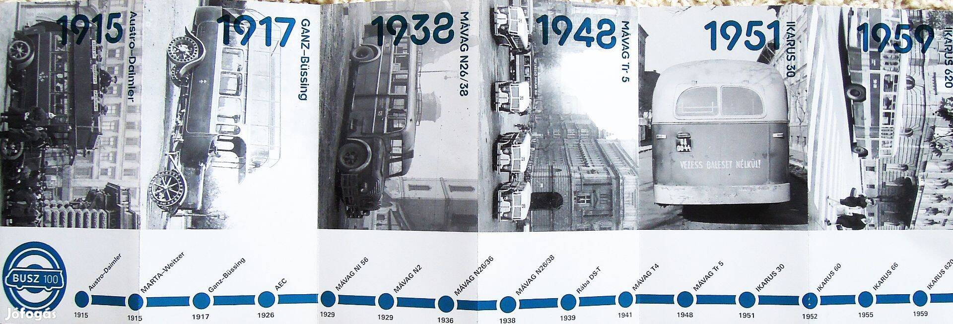 Busz 100 év. Méret 65 x 21 cm