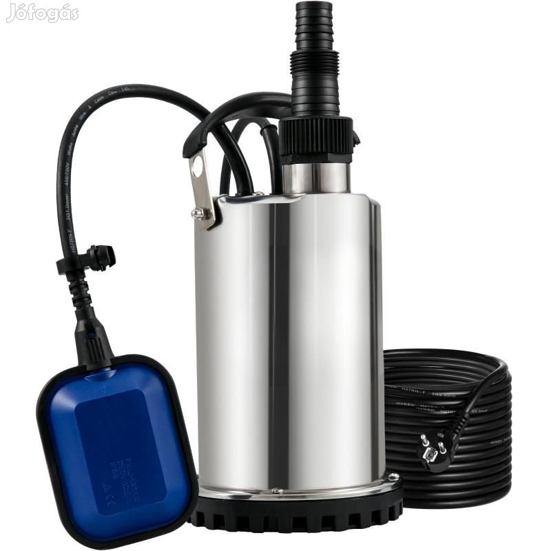 Búvárszivattyú úszóval, 550 W, rozsdamentes acél, áramlási