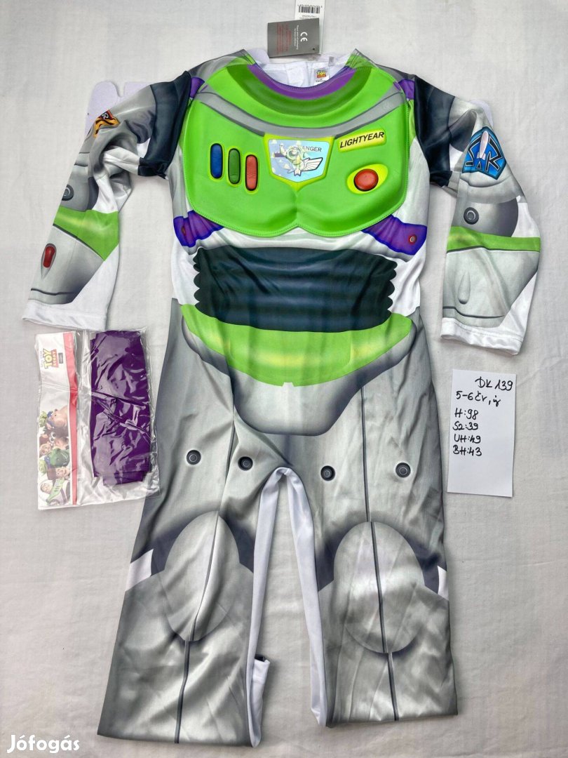 Buzz jelmez, Buzz Lightyear jelmez, Toy Story jelmez, új 5-6 év DK139