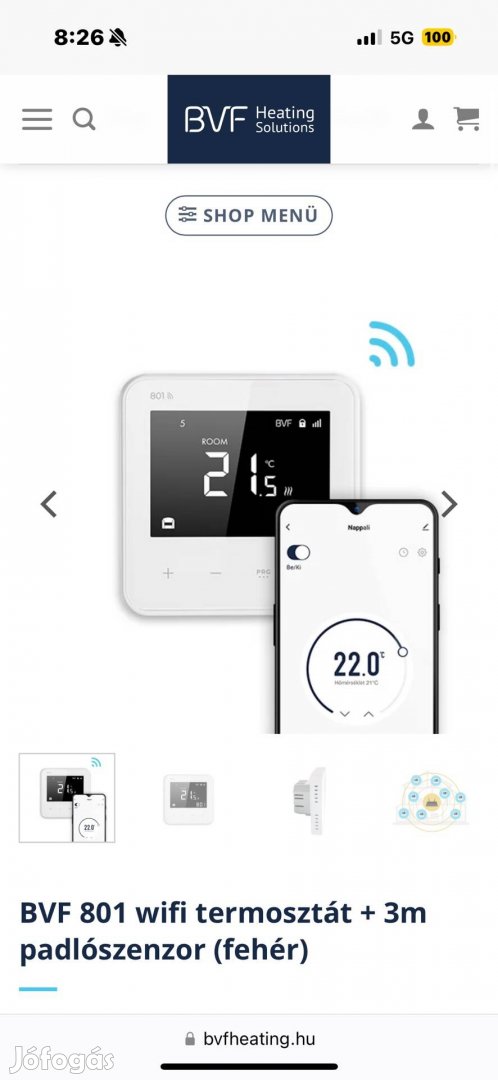 Bvf 801 wifi termosztát + 3m padlószenzor (fehér)