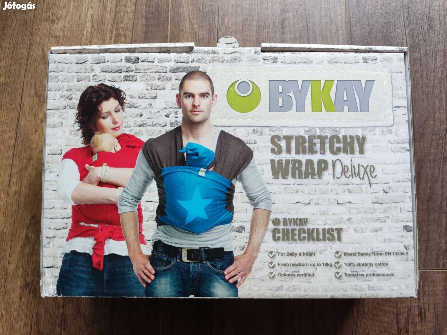 Bykay Deluxe Stretchy Wrap piros hordozókendő karácsonyra