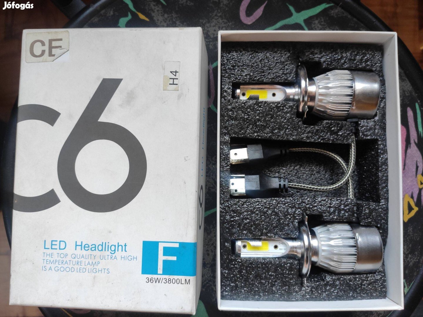 C6 LED headlight H4, 36W, 3800 lumen, hidegfehér (Új!!!)