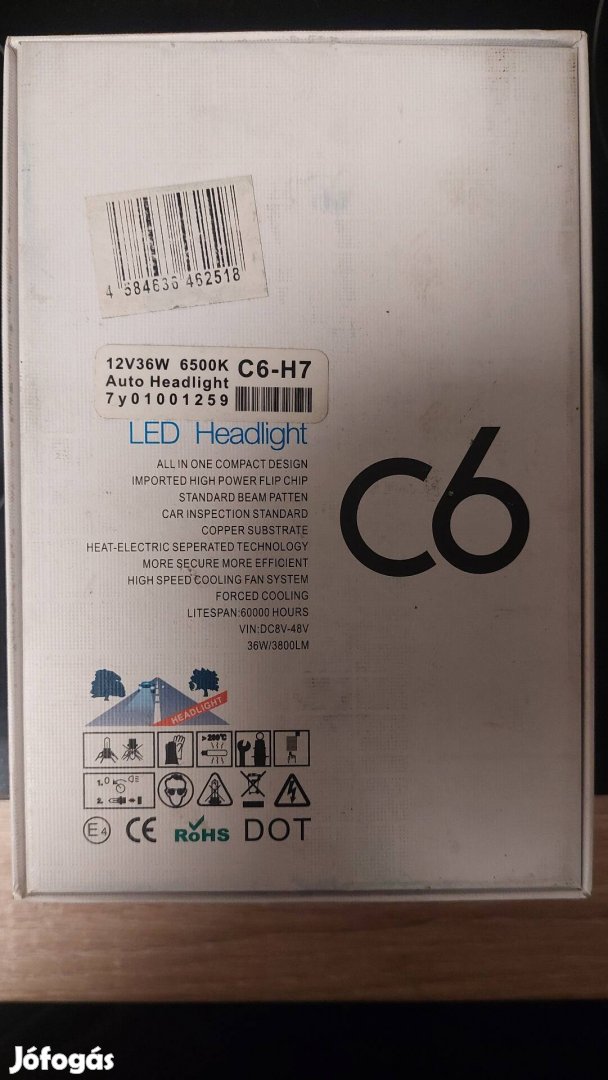 C6 led izzó H7