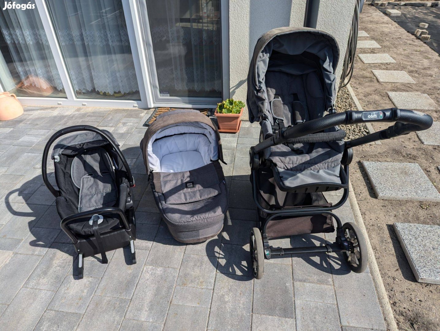 CAM Techno Deluxe babakocsi szett + isofix bázis