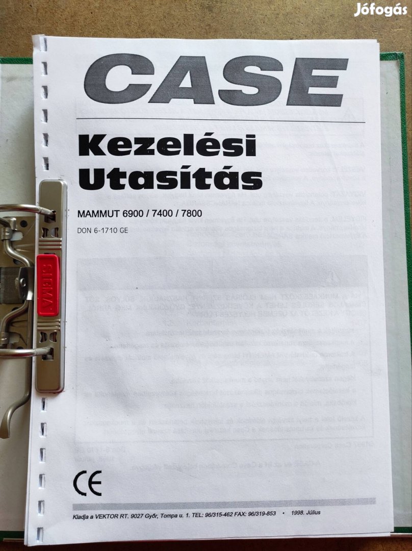 CASE Mammut 6900. 7400. 7800 silózó kezelési utasítás 