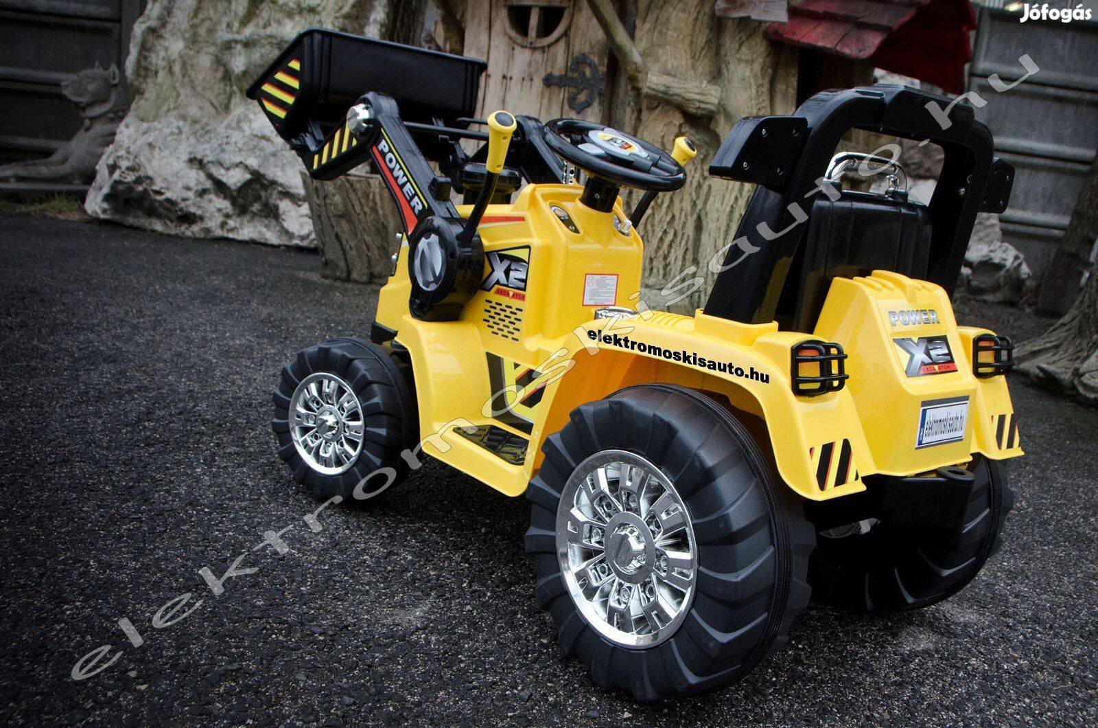 CAT hasonmás traktor + markoló 12V sárga 1személyes elektromos kisautó