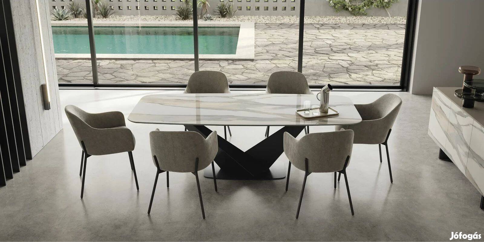 CA - Zenith bézs-antracit modern olasz étkező és nappali