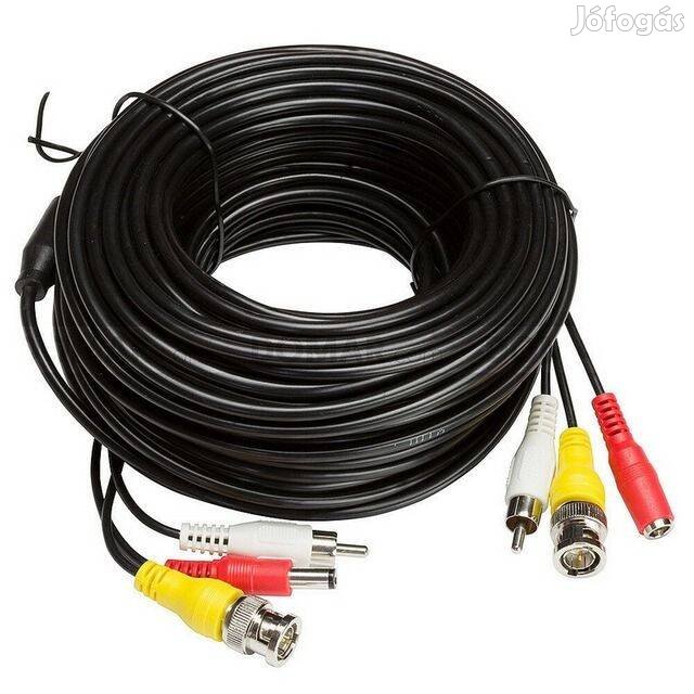 CCTV Video BNC RCA és DC Táp Hosszabbító Kábel 30m ()