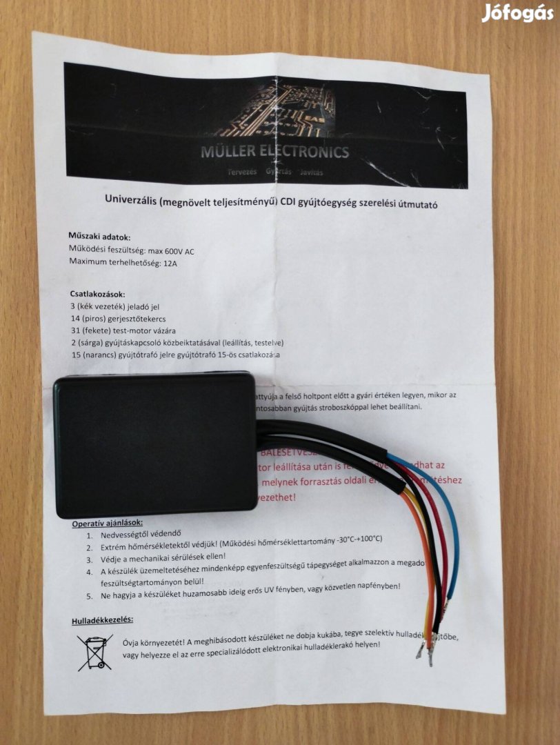 CDI gyújtóegység, gyújtás, univerzális (megnövelt teljesítményű)