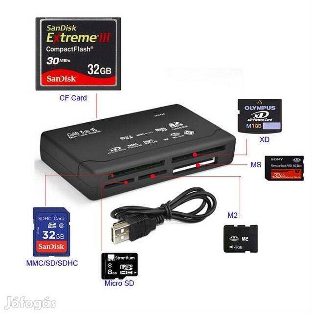 CF SD MD MS memória kártya olvasó USB kártyaolvasó _