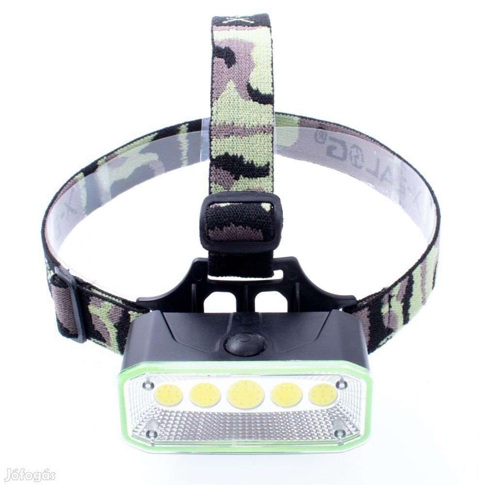 COB Led újratölthető kemping fejlámpa 90 fokban állítható 18650 akkum