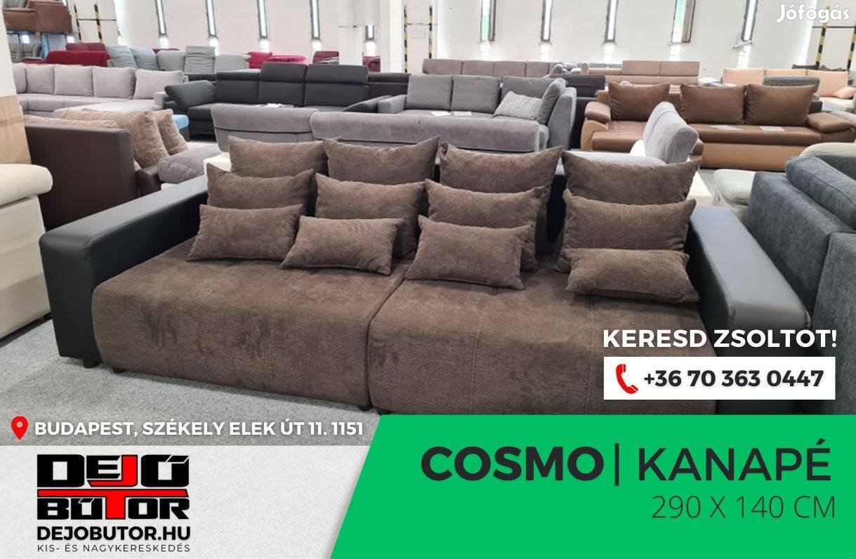 COSMO L fekete barna kanapé ülőgarnitúra 140x290 cm ágyazható bútor