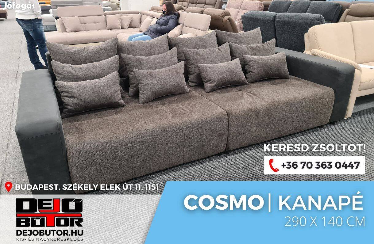 COSMO L kanapé ülőgarnitúra 140x290 cm ágyazható grafit