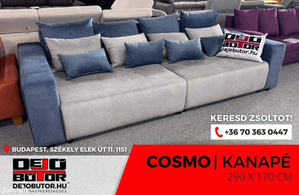 COSMO L kék szürke kanapé ülőgarnitúra 140x290 cm ágyazható bútor