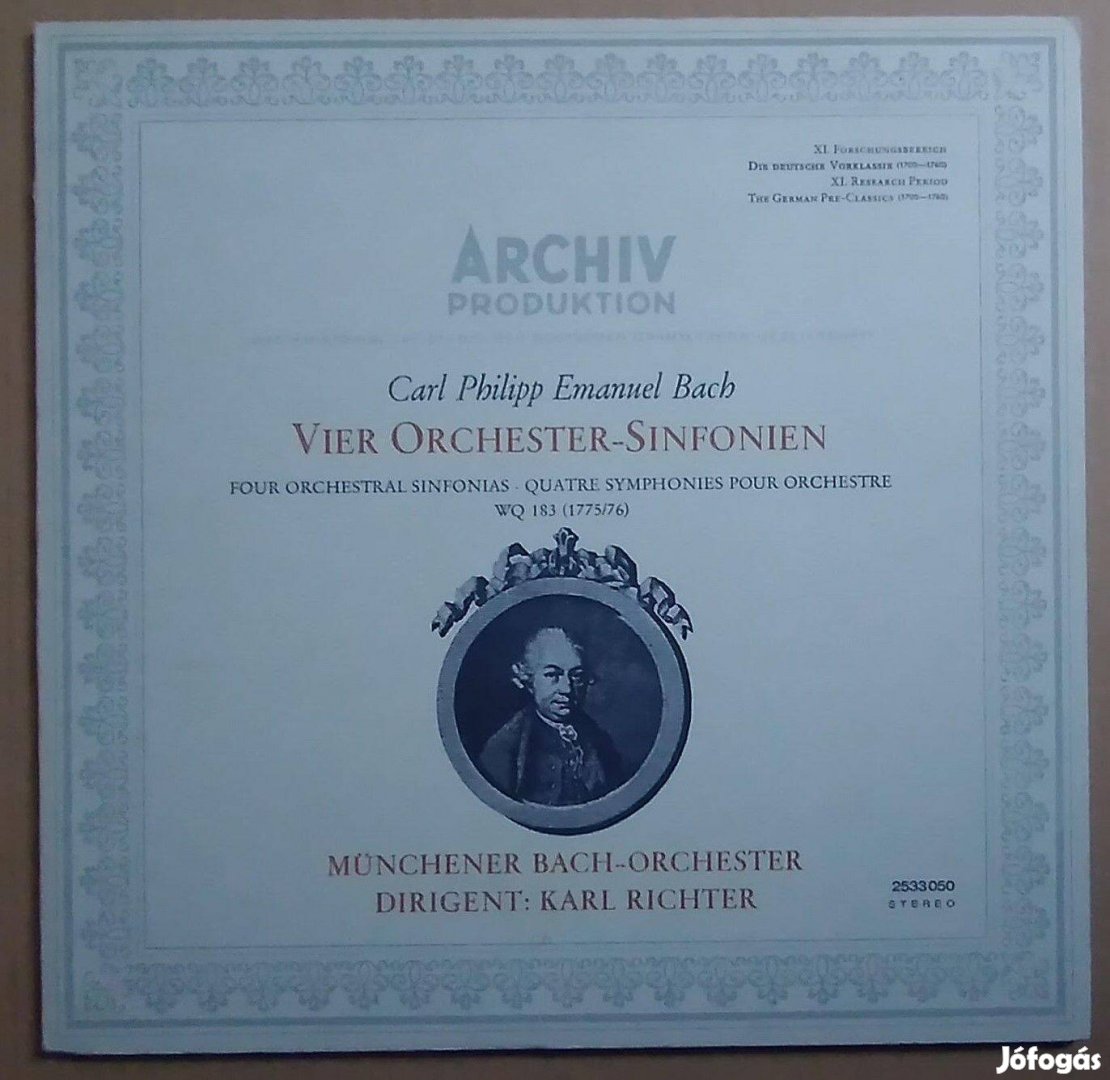 CPE Bach: Vier Orchester-Sinfonien - Karl Richter LP