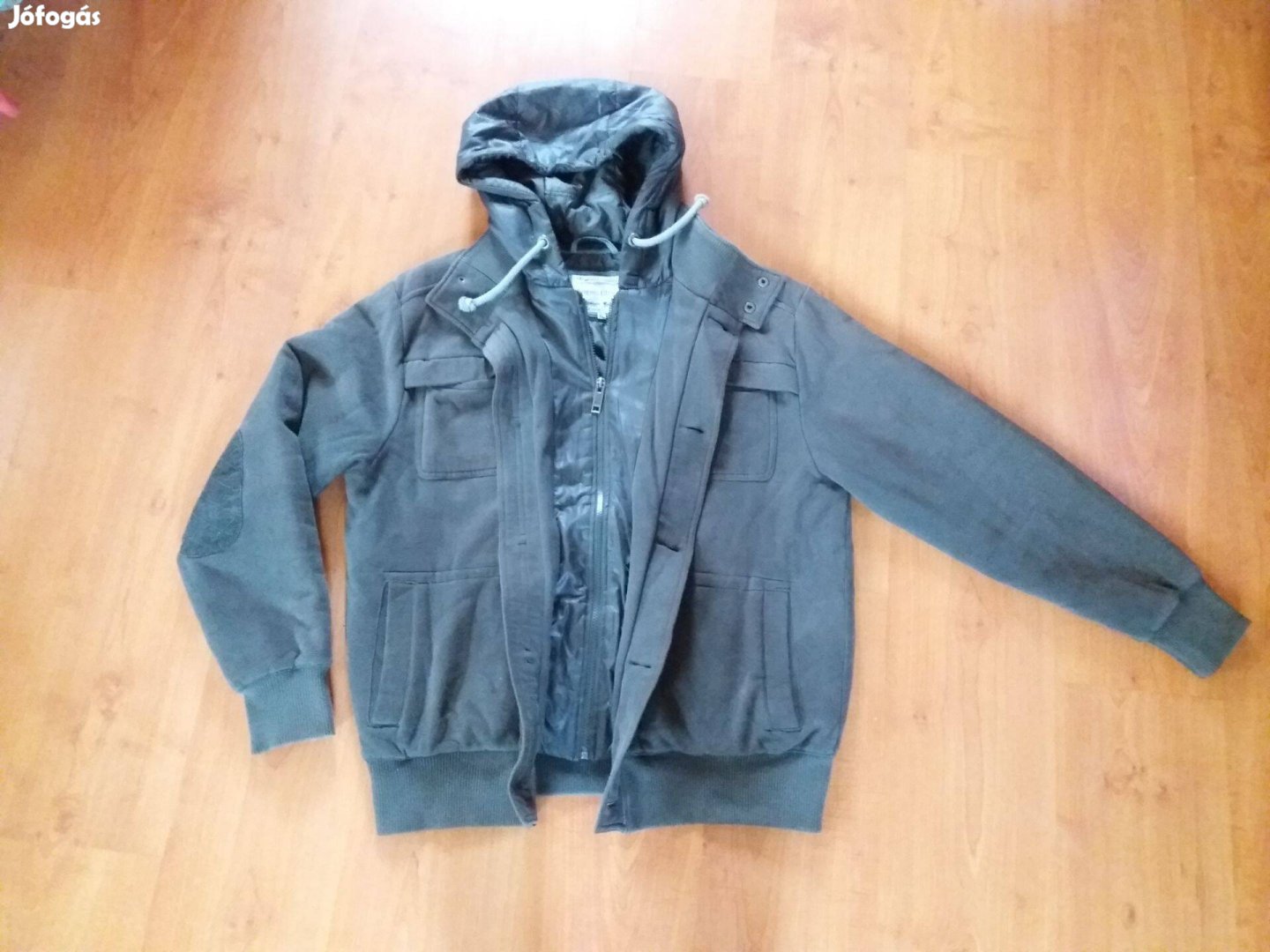 C&A Angelo XL átmeneti kapucnis kabát dzseki cipzáros gombos pulcsi