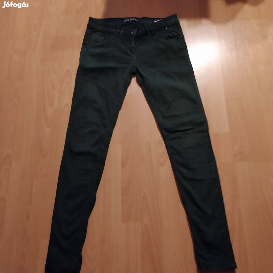 C&A Clockhouse Super skinny zöld rugalmas női farmernadrág 38