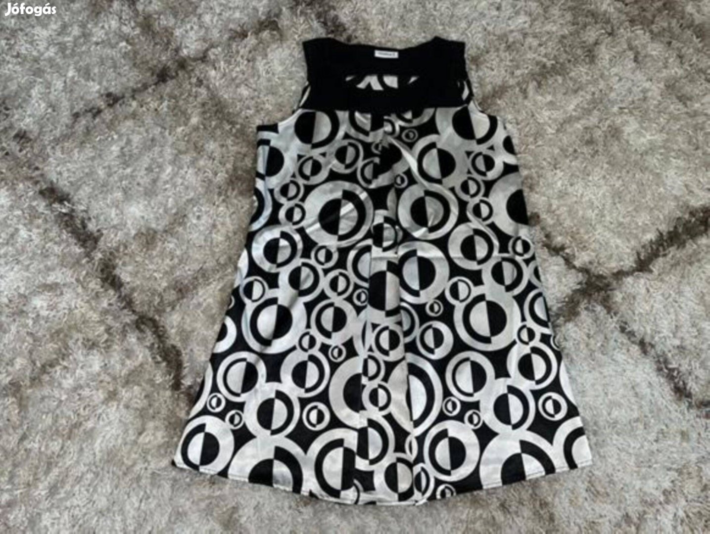 CA Jessica fekete-fehér selyem ruha 42-44 L