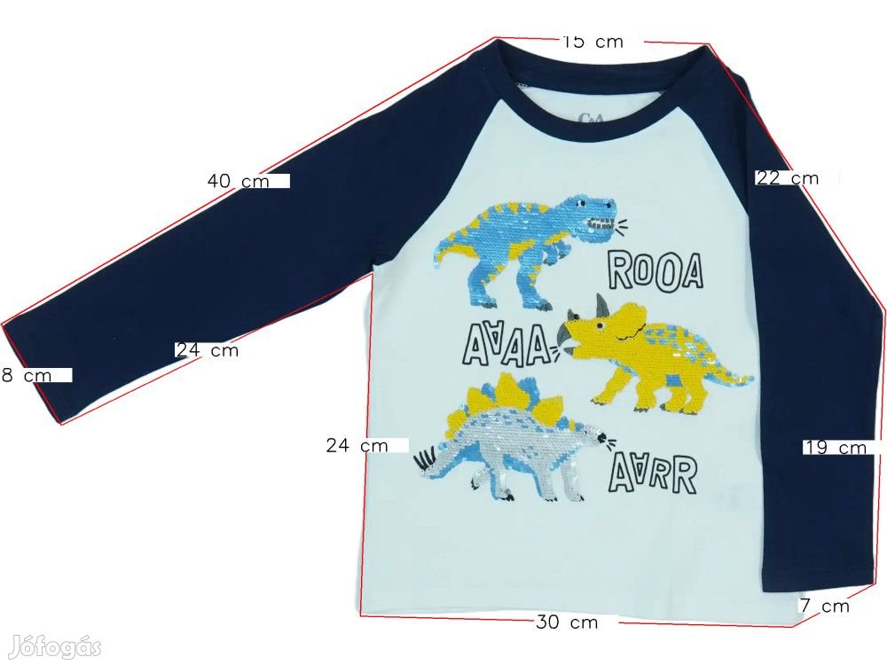 C&A Új (címkés) Fiú Hosszú ujjú felső (Méret: 98)