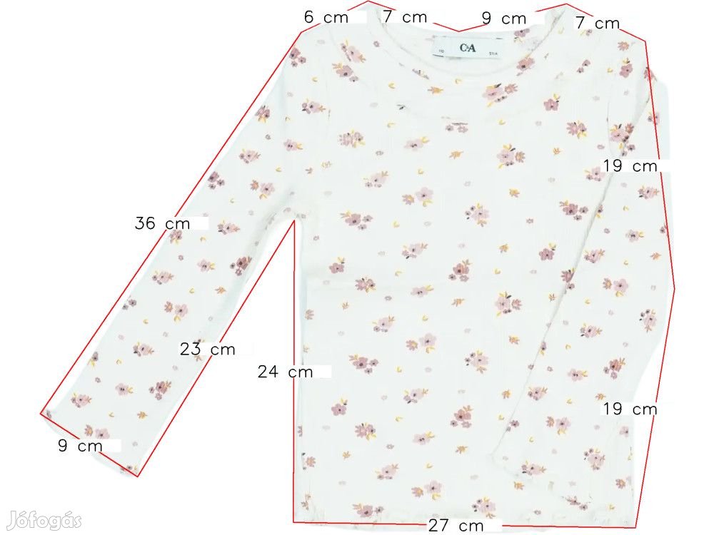 C&A Új (címkés) Lány Hosszú ujjú felső (Méret: 110)
