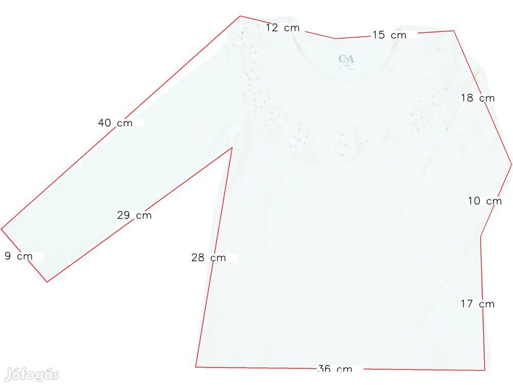 C&A Új (címkés) Lány Hosszú ujjú felső (Méret: 116)