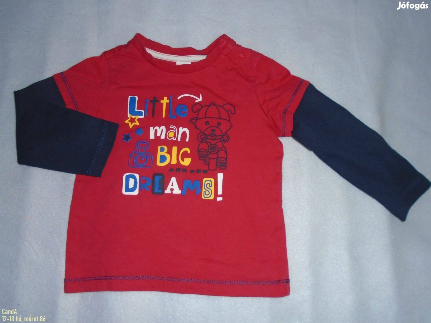 CA állat mintás hosszú ujjú felső 12-18 hó méret 86