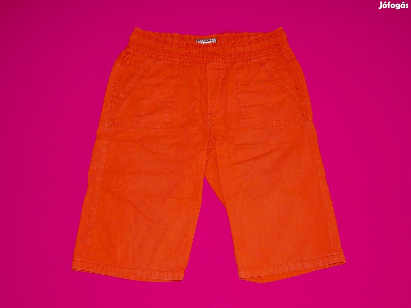 C&A gumis derekú, narancssárga vászon rövidnadrág 158-as, 12-13 évesre
