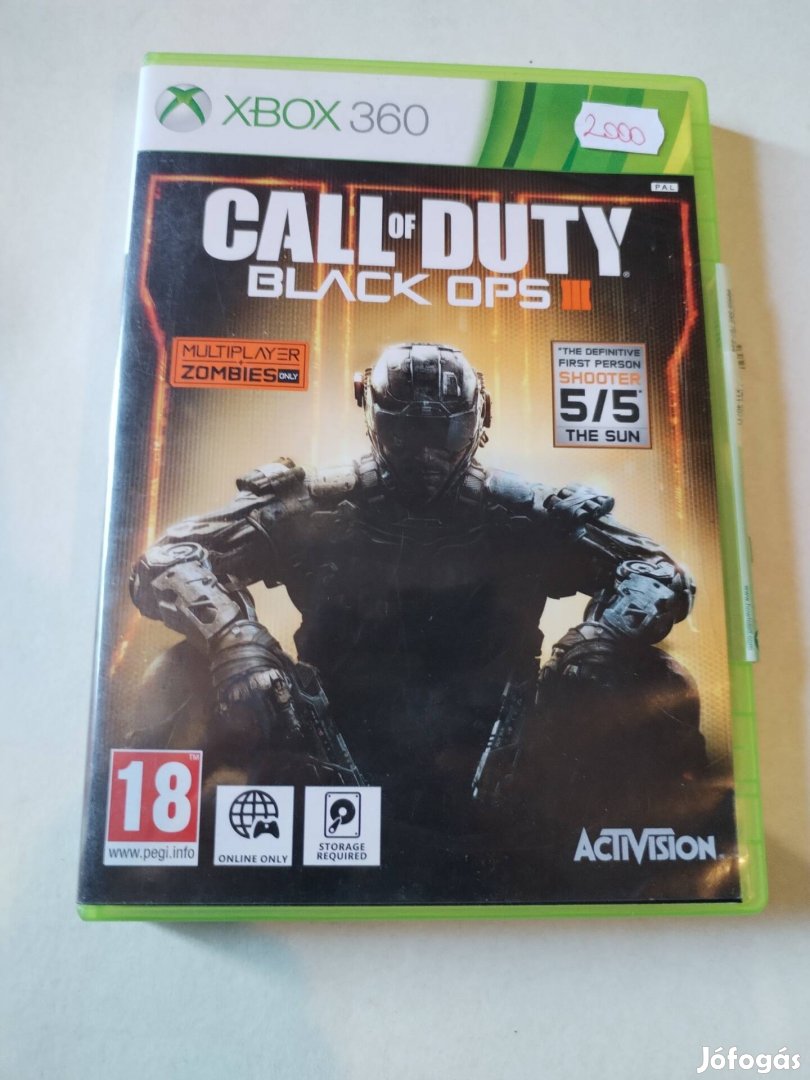 Call of Duty Black ops 3 Xbox 360 játék Xbox live szükséges 