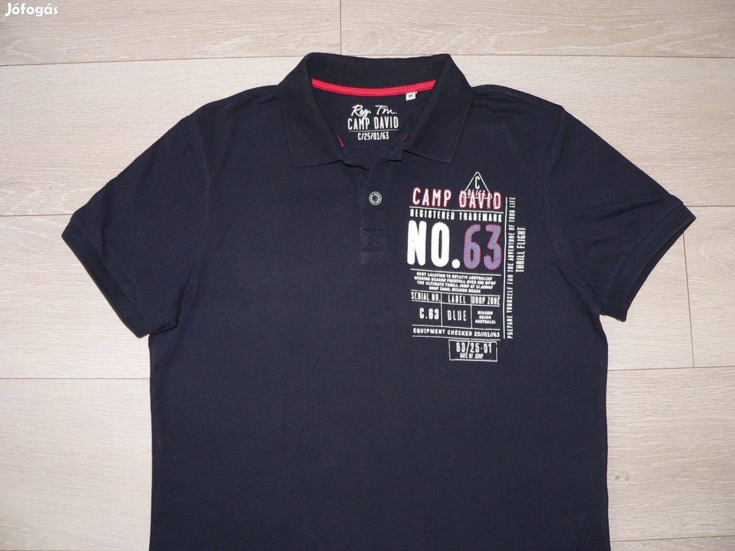 Camp David rövid ujjú galléros póló M