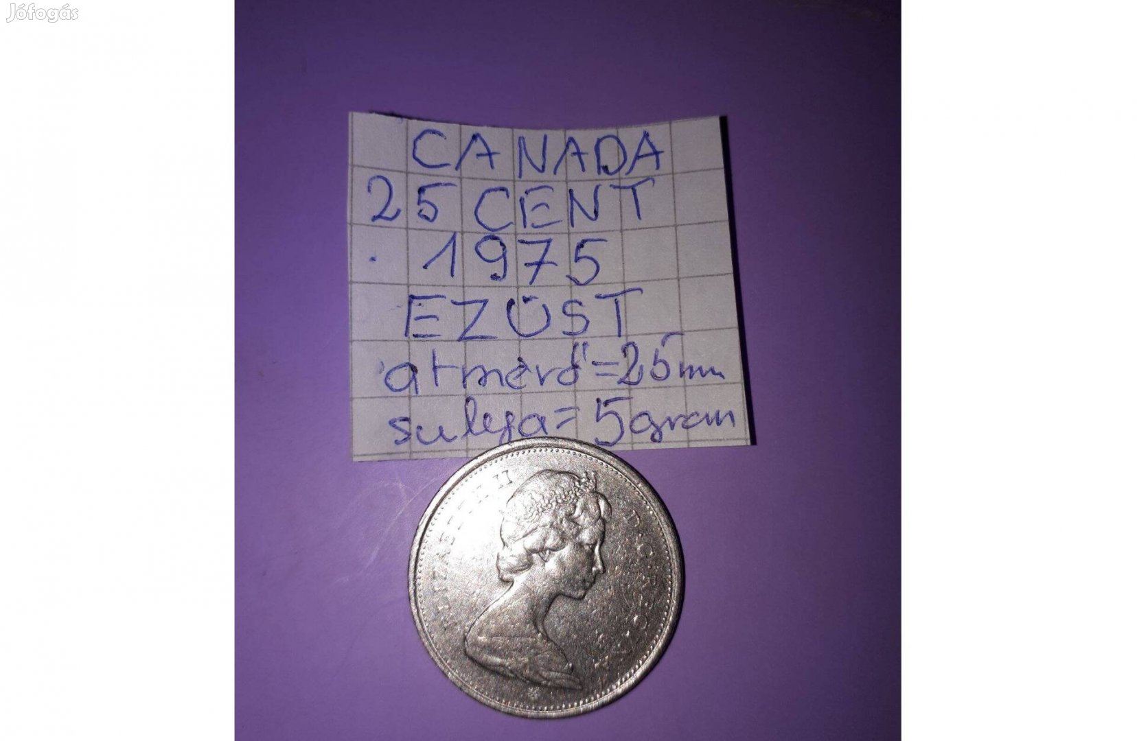 Canada 25 cent 1975 Ezüst