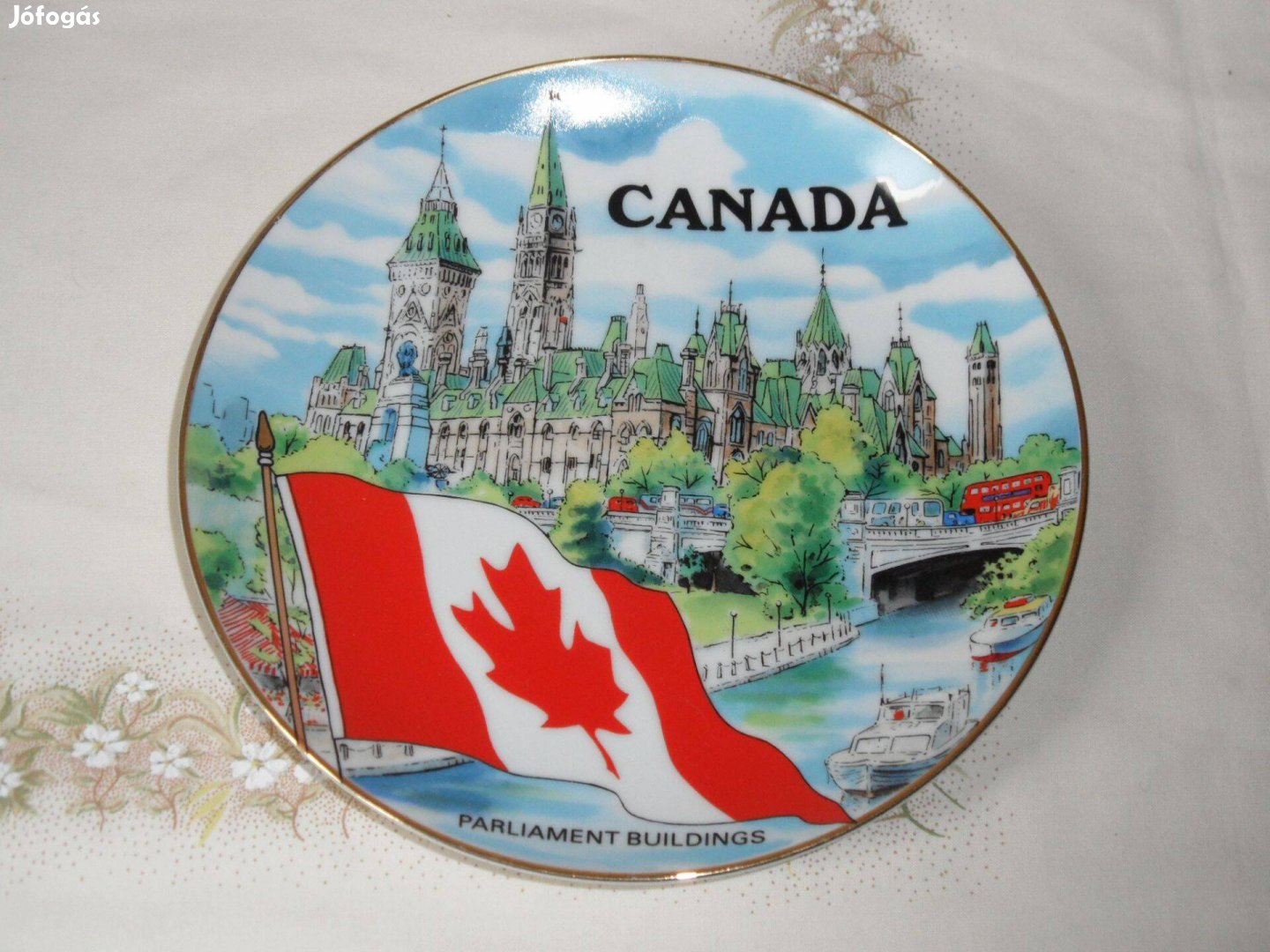 Canada Parlament porcelán dísztányér