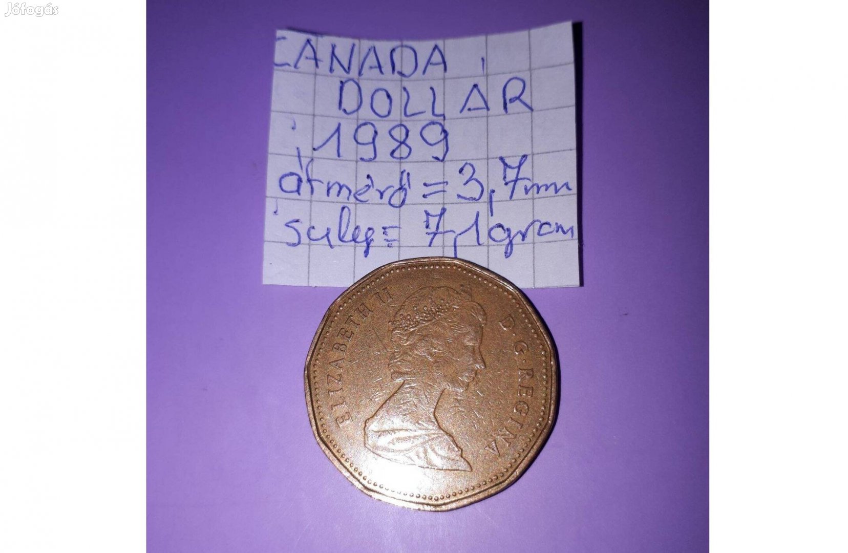 Canada dollár 1989 fémpénz