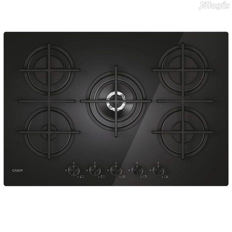 Candy Moderna Cvg74WTB 5 égős beépíthető üveglapos gáz főzőlap
