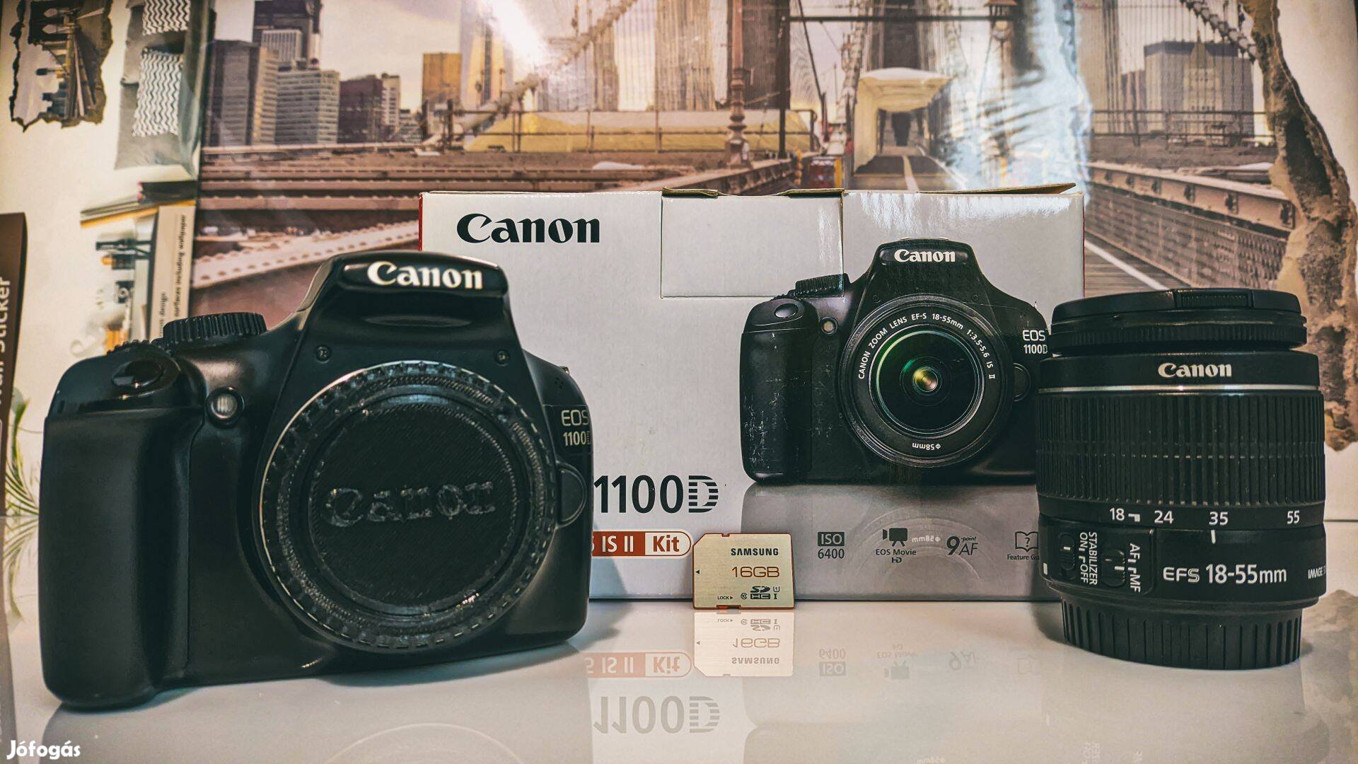 Canon 1100d+Canon EF-S 18-55mm f/3.5-5.6 Is II+tartozékok