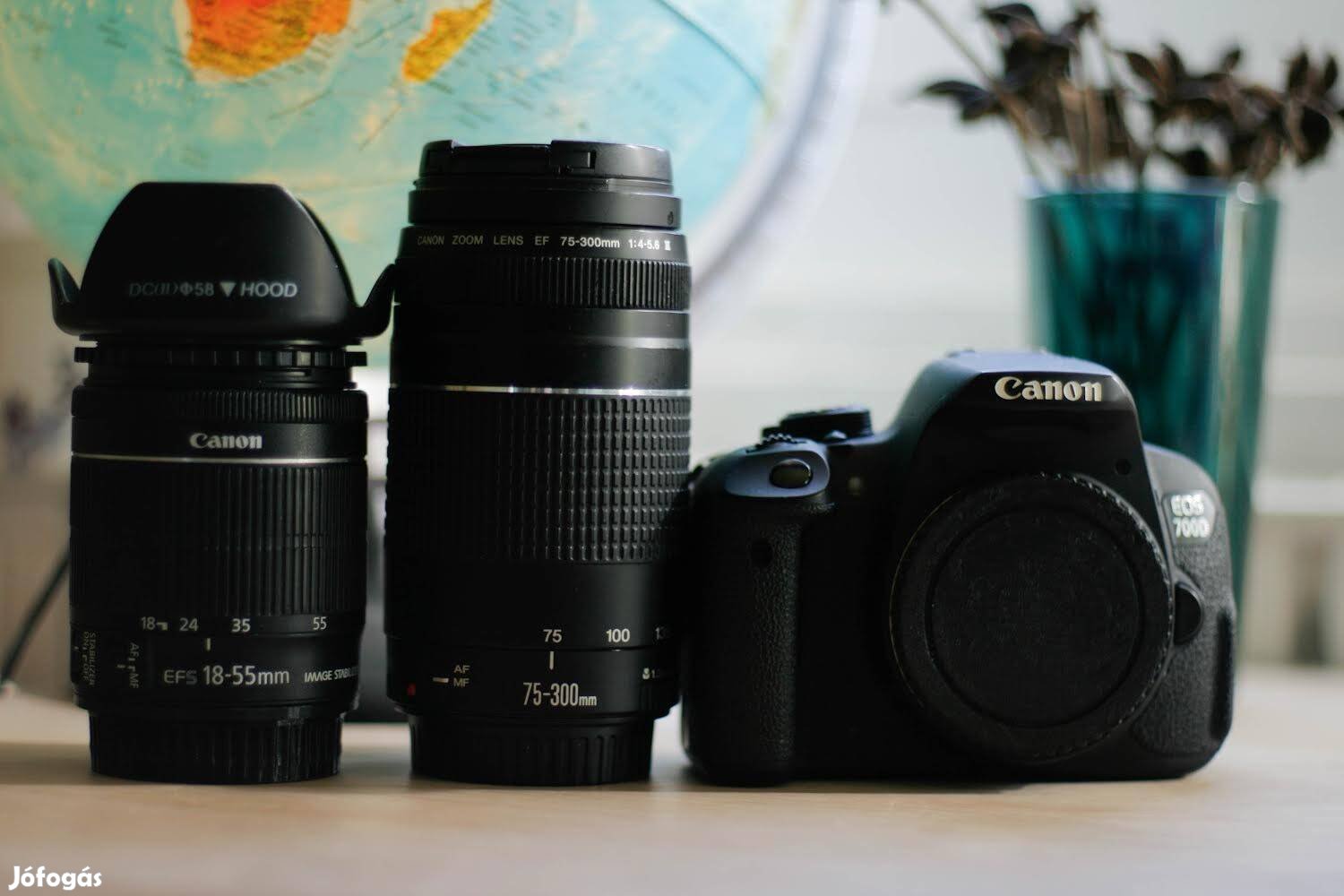 Canon 700D Kamera 2 Objektívvel, Kiegészítőkkel