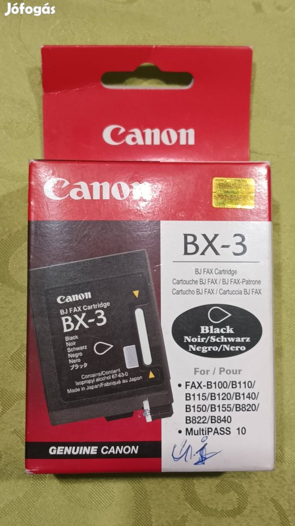 Canon BX-3 fekete tintapatron új nem használt