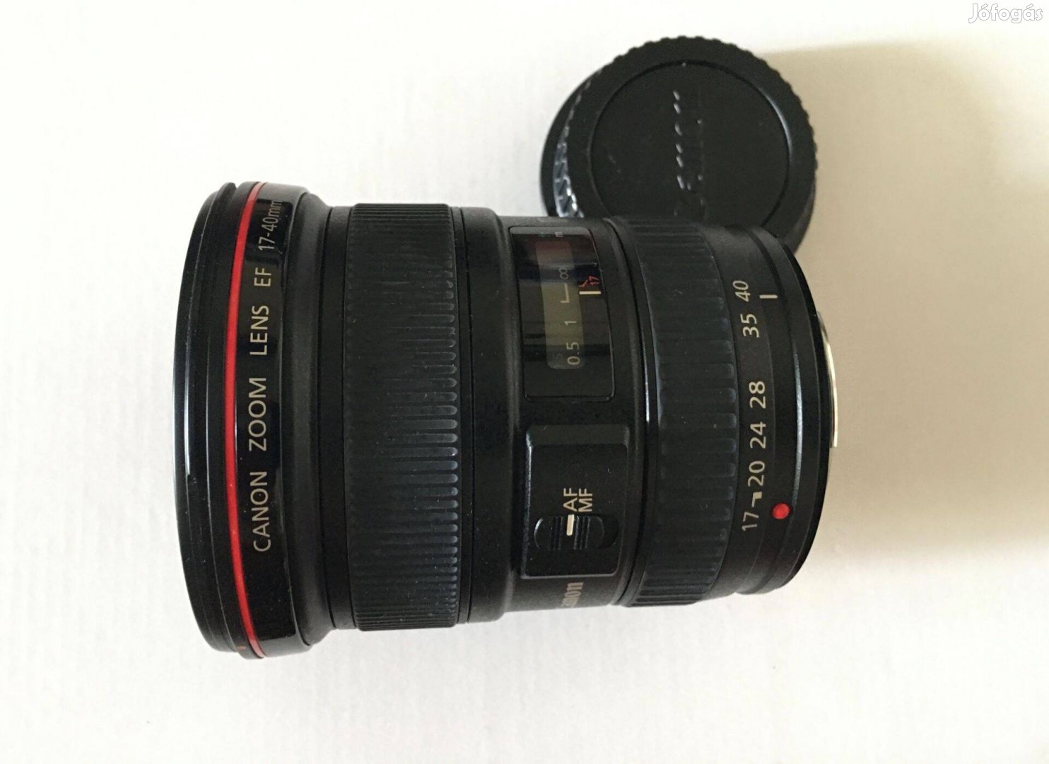 Canon EF 17-40/4 L USM objektív dobozában, papírjaival eladó