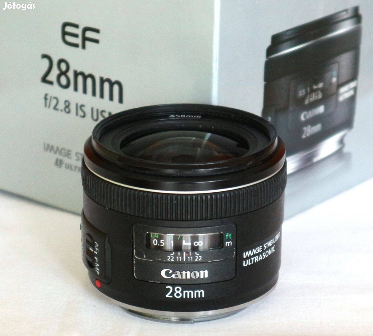 Canon EF 28 mm 2.8 Is USM dobozában ( 28mm )