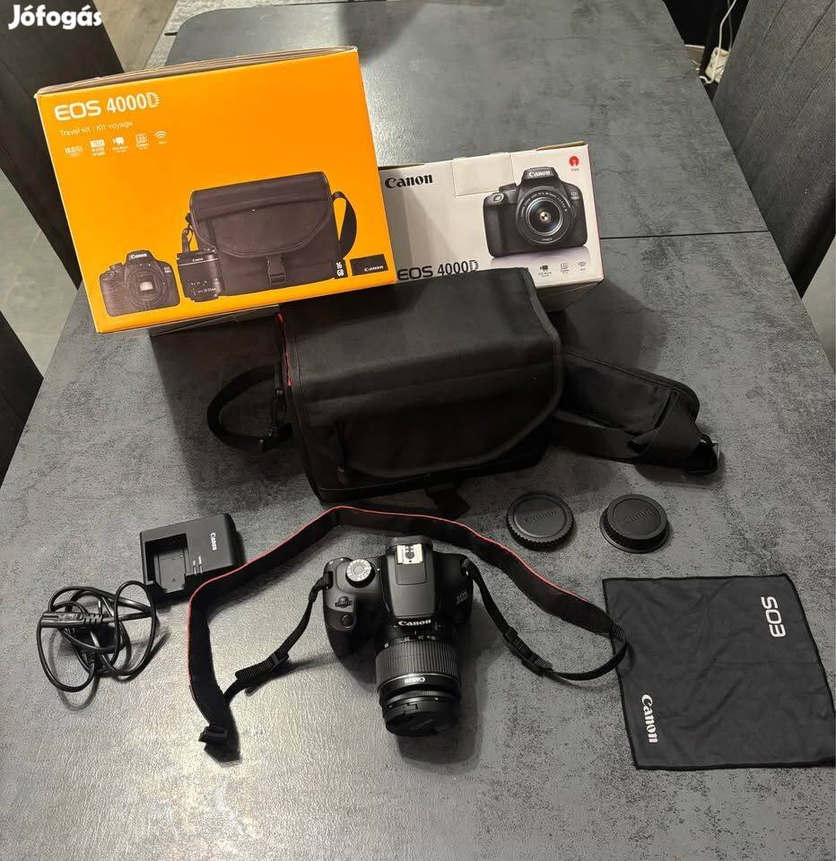 Canon EOS 4000D Travel Kit szinte új állapotban!