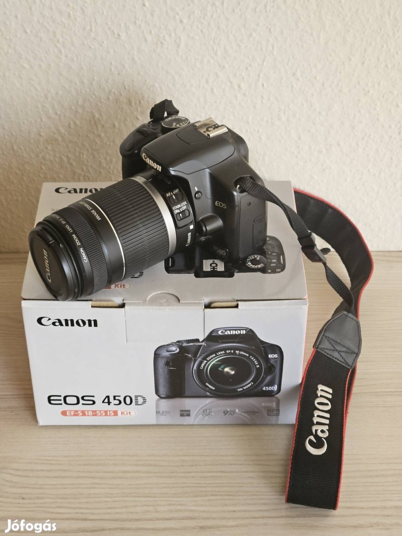 Canon EOS 450D fényképezőgép 2 db objektív és hama táska