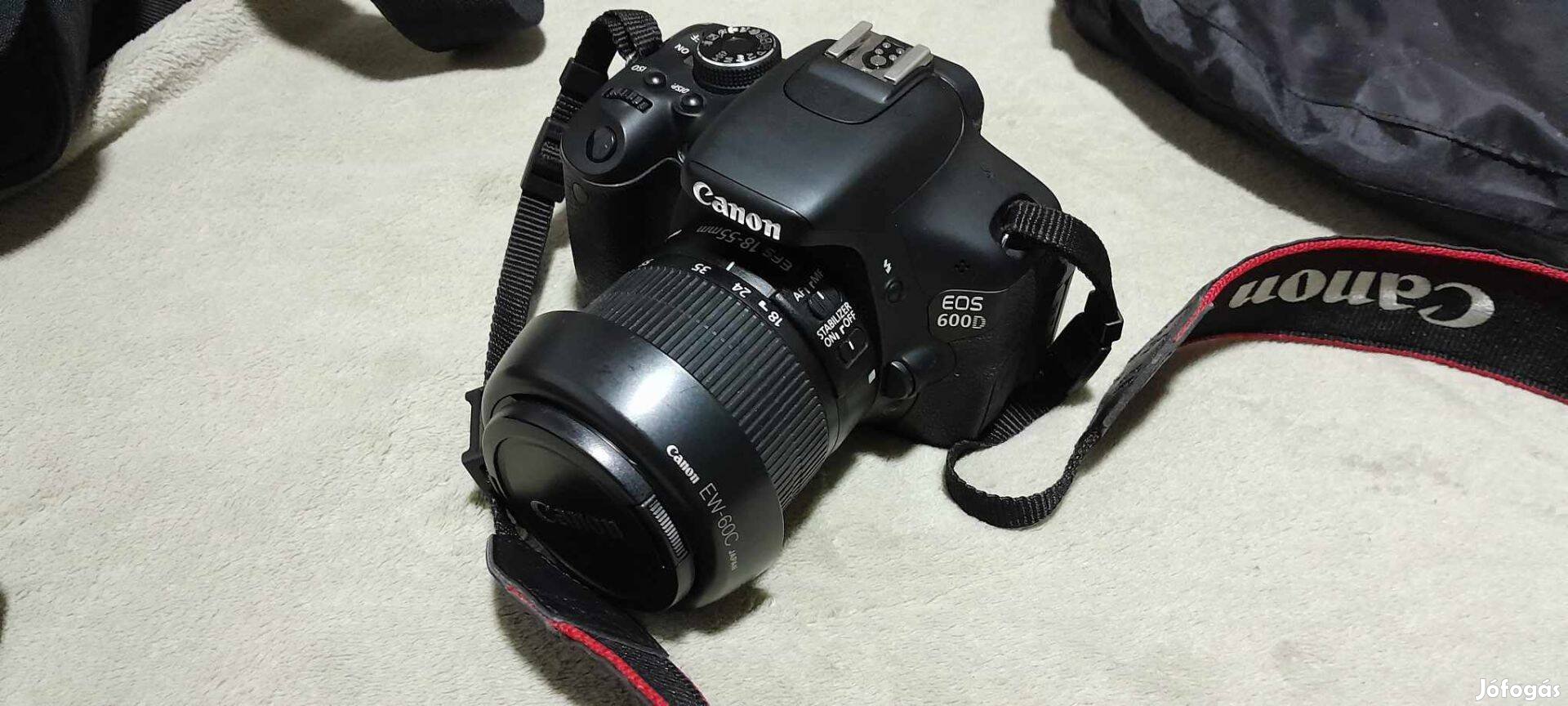 Canon EOS 600D, 4db objektívvel, rendszervakuval, egyben eladó