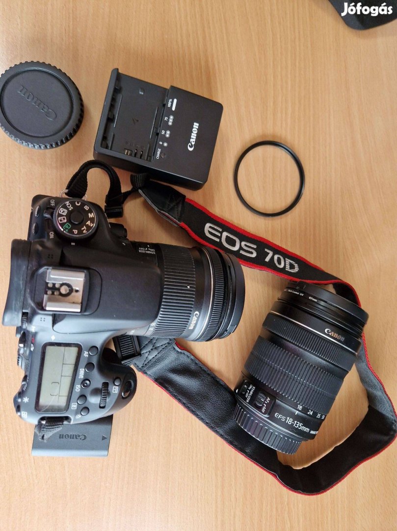 Canon EOS 70D - 10-18mm, 18-135mm, állvány, táska, polárszűrő