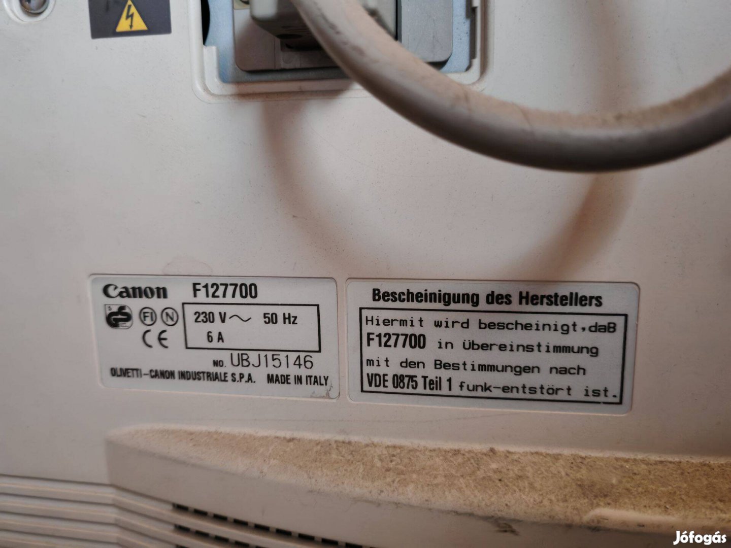 Canon F127700 fénymásoló hibás