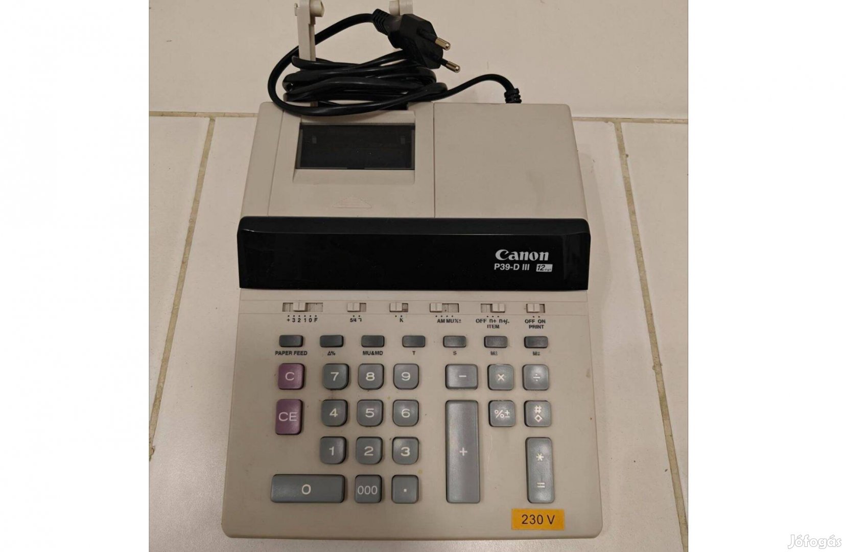 Canon P39-D III számológép Asztali Nyomtató számológép Fehér